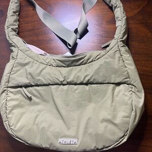 Athleta Light Sage Green Puffer Shoulder Bag